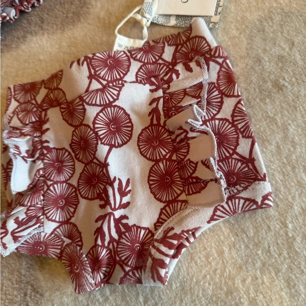 Kate Quinn Burgundy Floral bummie and headband Set